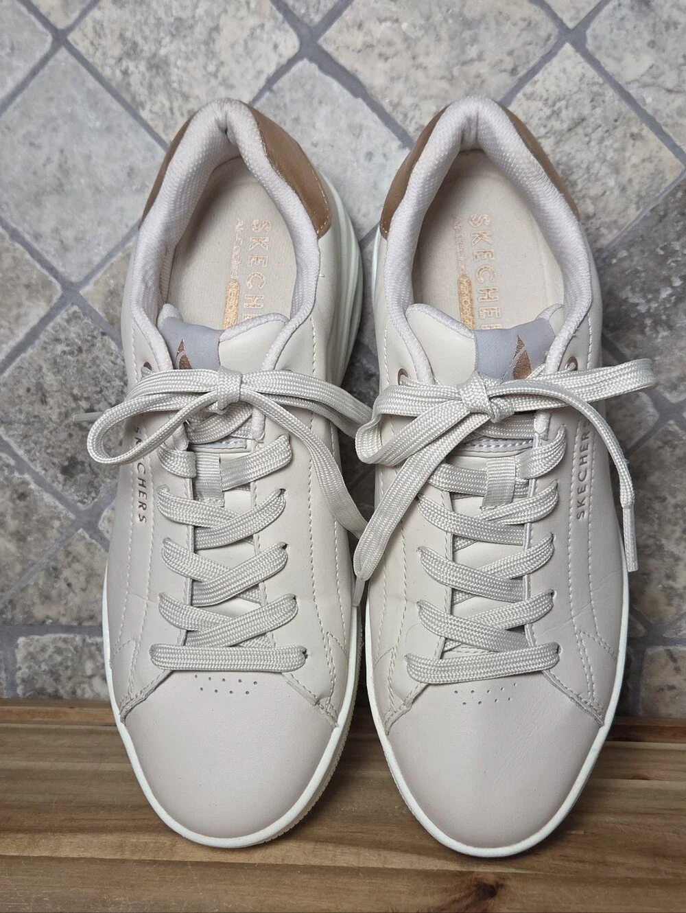Skechers Street Women's Uno Court - Courted Air Natural Sneakers 177700 Size 9 M
